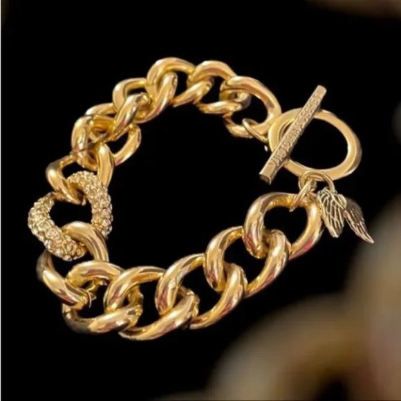 Victoria's Secret Gold Toggle Bracelet and Black Cuff - Picture 4 of 6